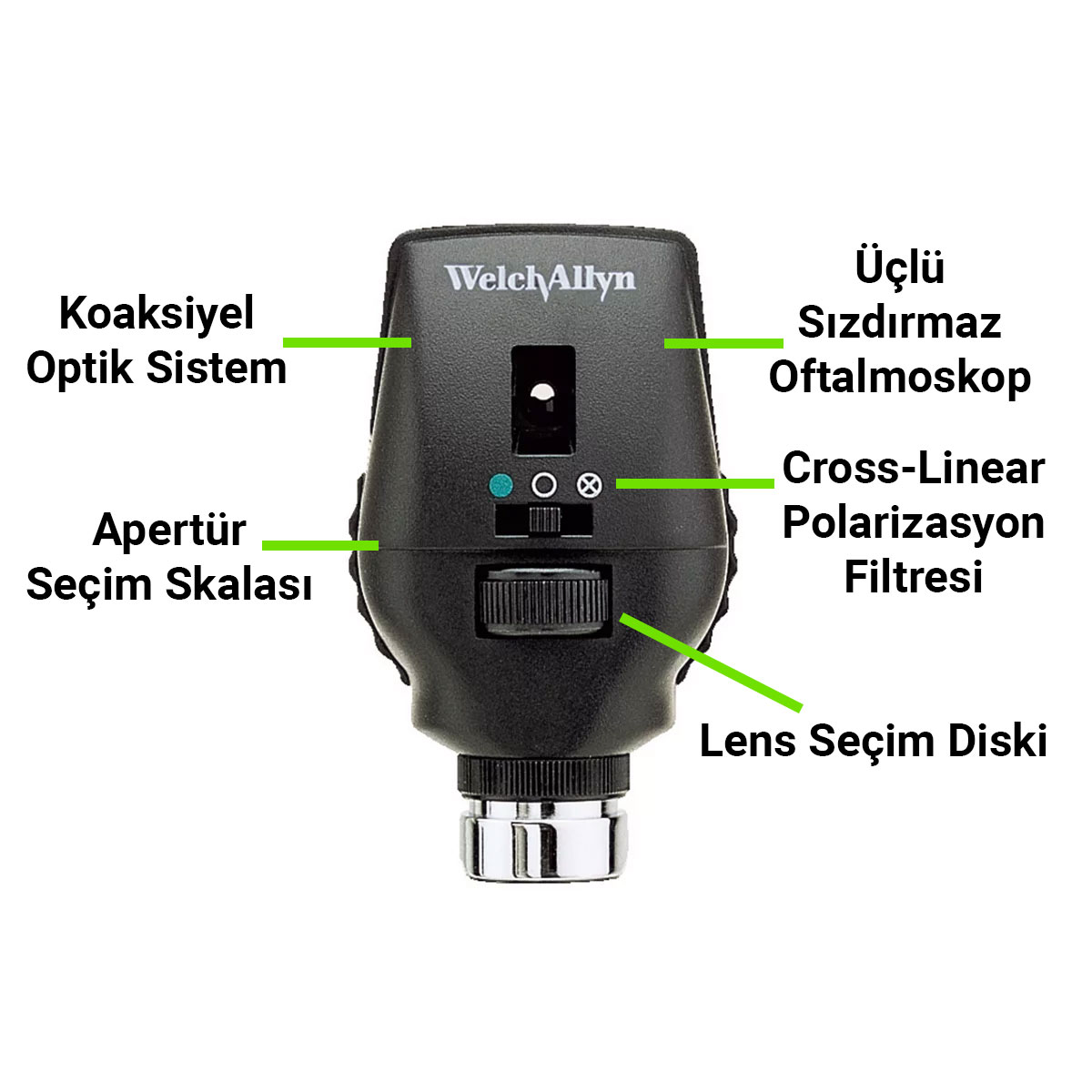 3.5 V Koaksiyel Oftalmoskop